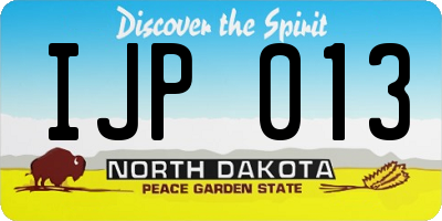 ND license plate IJP013