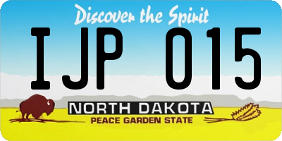 ND license plate IJP015