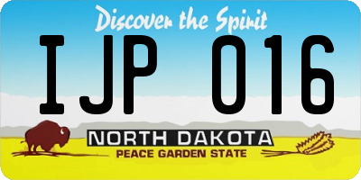 ND license plate IJP016