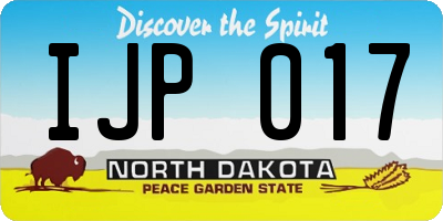 ND license plate IJP017