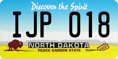 ND license plate IJP018