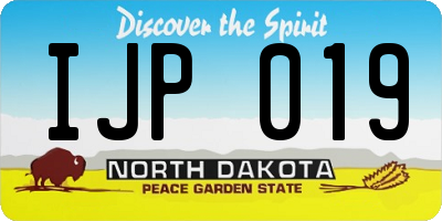 ND license plate IJP019