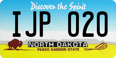 ND license plate IJP020