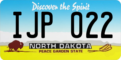 ND license plate IJP022