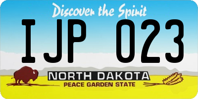ND license plate IJP023