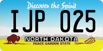 ND license plate IJP025