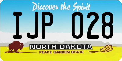 ND license plate IJP028