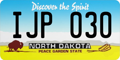 ND license plate IJP030