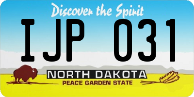 ND license plate IJP031