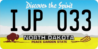 ND license plate IJP033