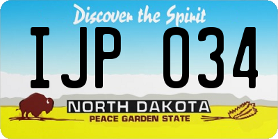 ND license plate IJP034