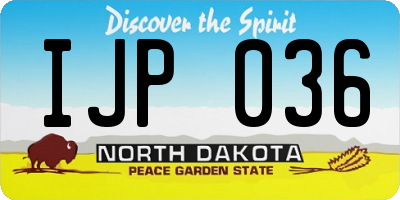 ND license plate IJP036