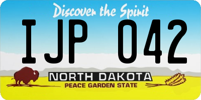 ND license plate IJP042
