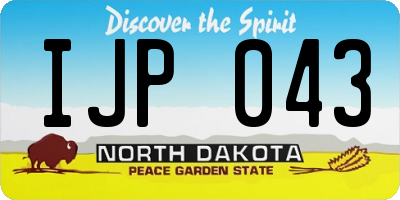 ND license plate IJP043
