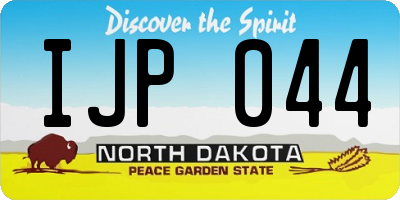 ND license plate IJP044
