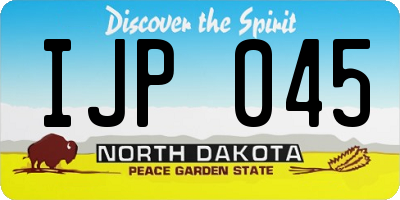 ND license plate IJP045
