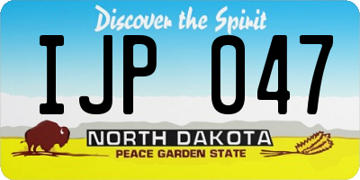 ND license plate IJP047