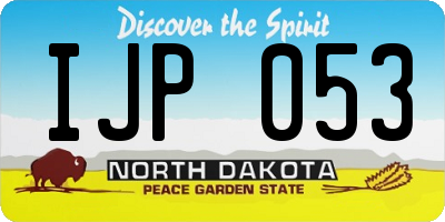 ND license plate IJP053