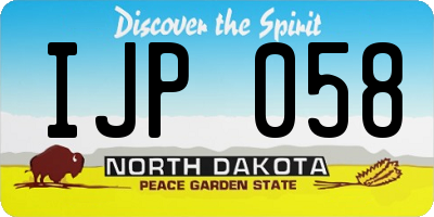 ND license plate IJP058