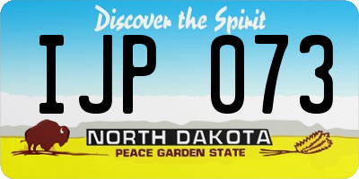 ND license plate IJP073