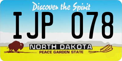 ND license plate IJP078