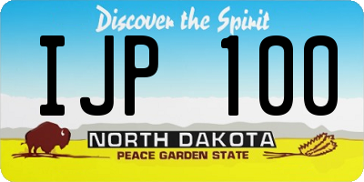 ND license plate IJP100