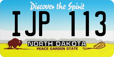ND license plate IJP113