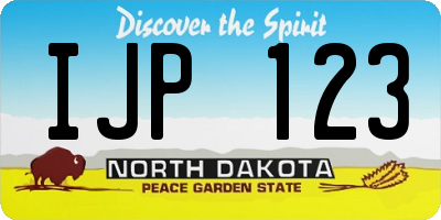 ND license plate IJP123
