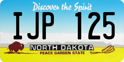 ND license plate IJP125