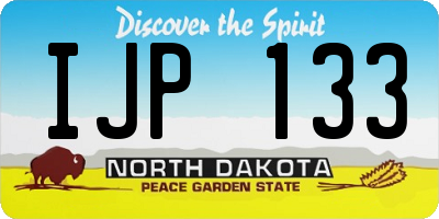 ND license plate IJP133