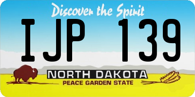 ND license plate IJP139
