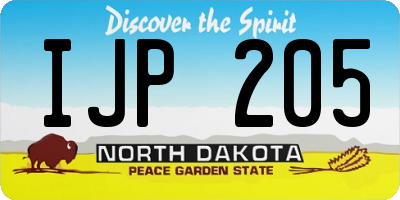 ND license plate IJP205