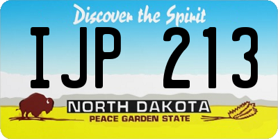 ND license plate IJP213