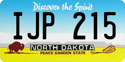ND license plate IJP215