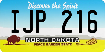 ND license plate IJP216
