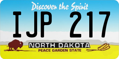 ND license plate IJP217