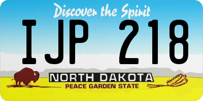 ND license plate IJP218