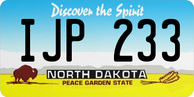 ND license plate IJP233