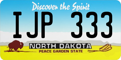 ND license plate IJP333