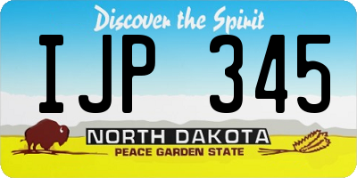 ND license plate IJP345