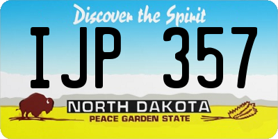 ND license plate IJP357