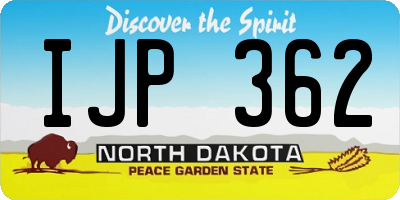ND license plate IJP362
