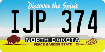 ND license plate IJP374
