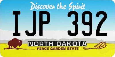 ND license plate IJP392