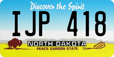 ND license plate IJP418