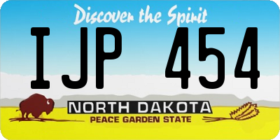 ND license plate IJP454