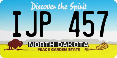 ND license plate IJP457