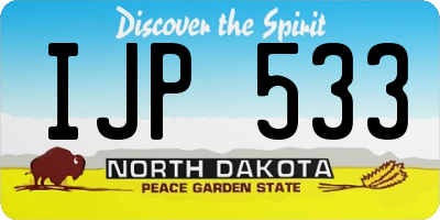 ND license plate IJP533