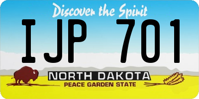 ND license plate IJP701
