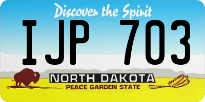 ND license plate IJP703